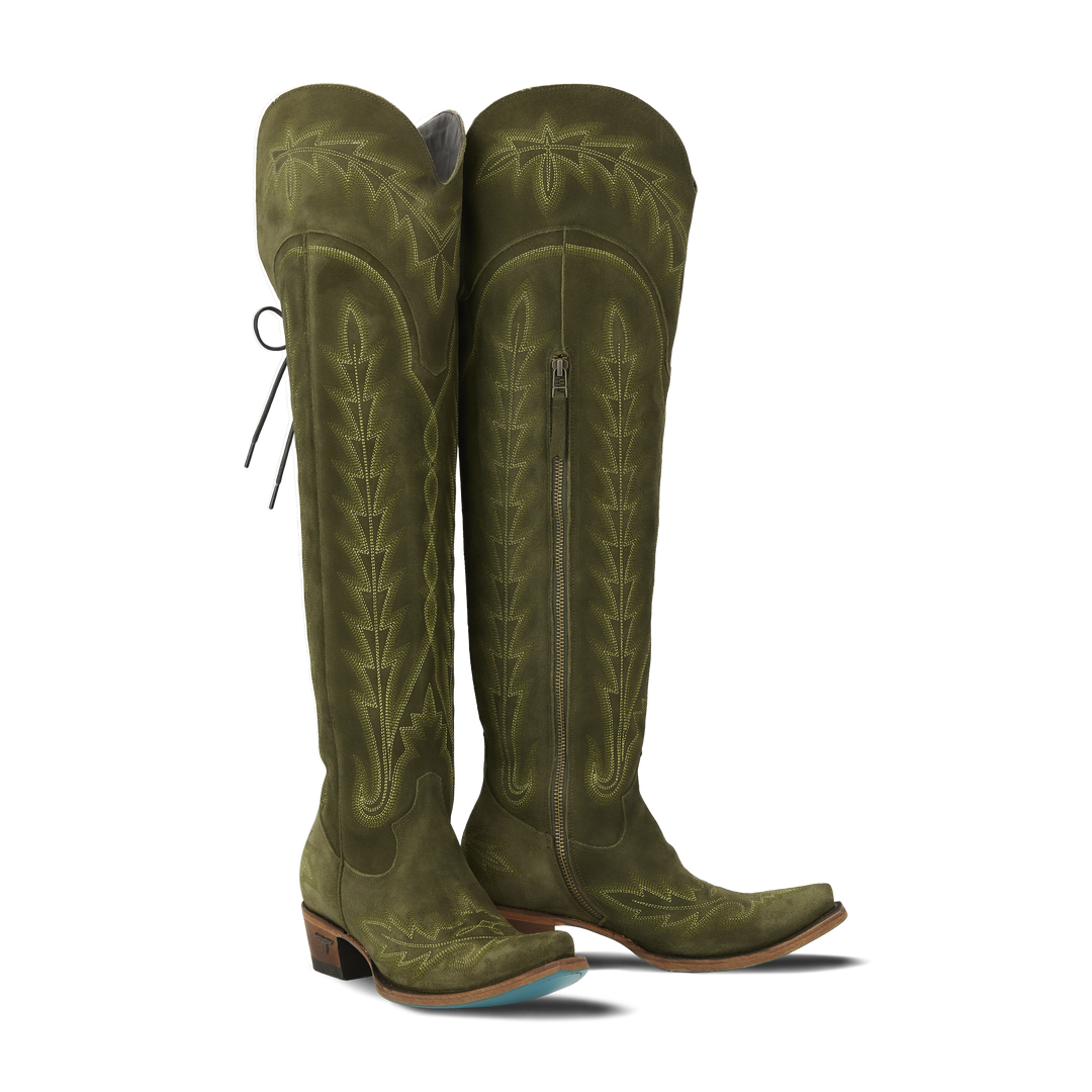 Lexington OTK Corset - Olive Suede