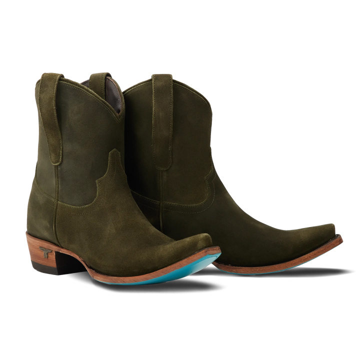 Emma Jane Bootie - Olive Suede