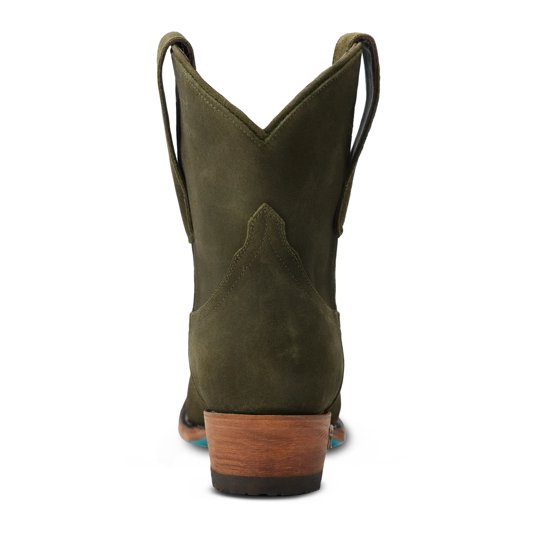 Emma Jane Bootie - Olive Suede