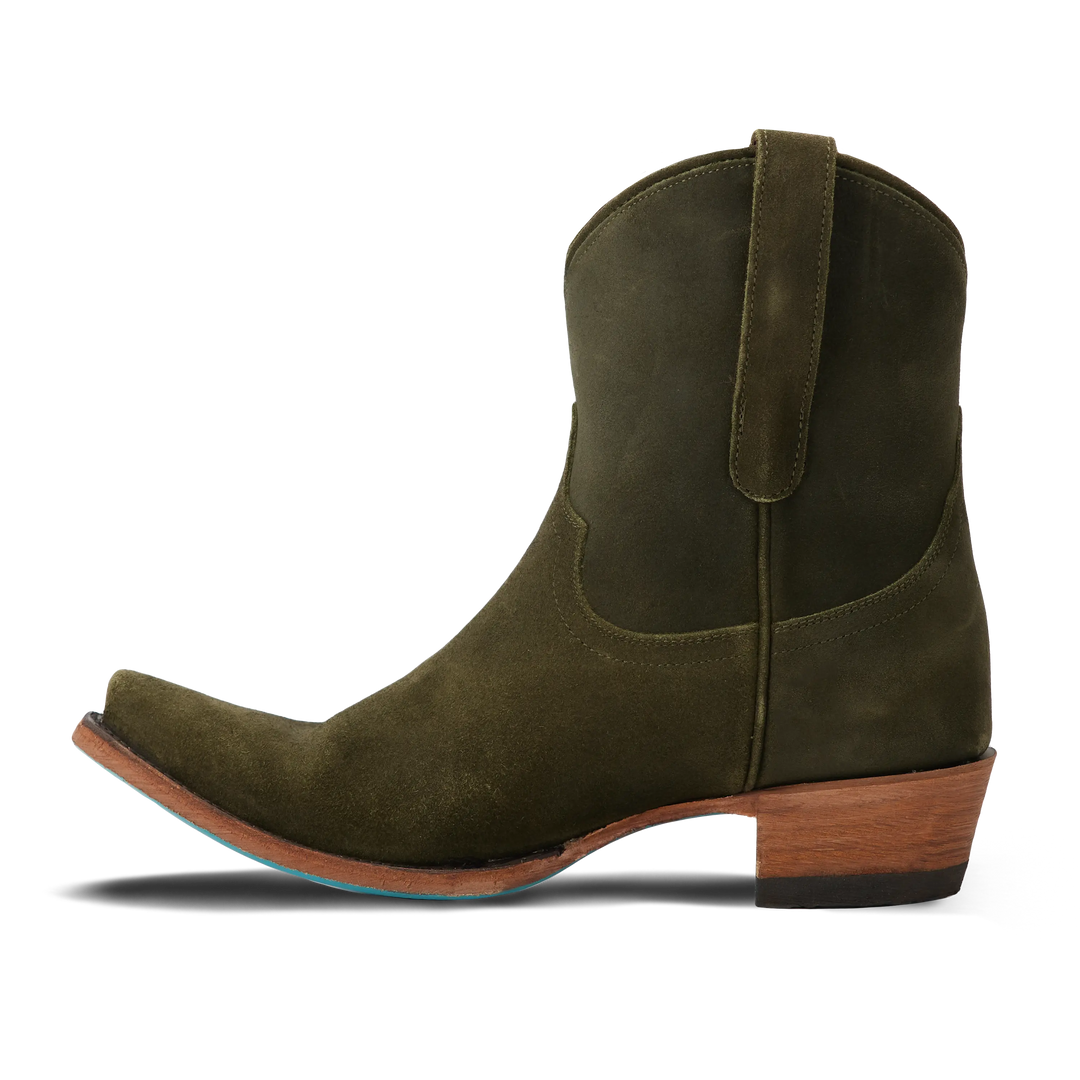 Emma Jane Bootie - Olive Suede