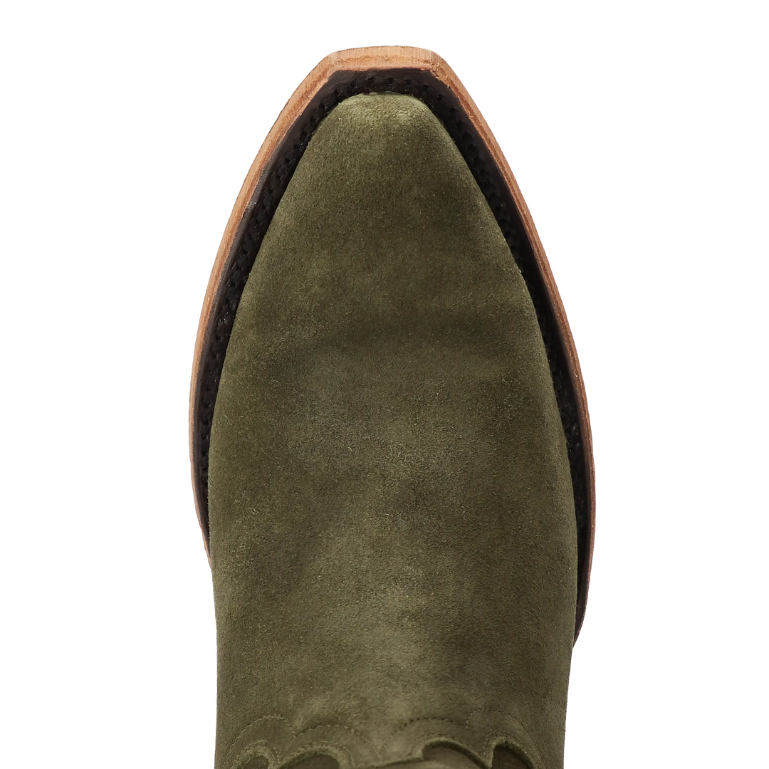Emma Jane Bootie - Olive Suede