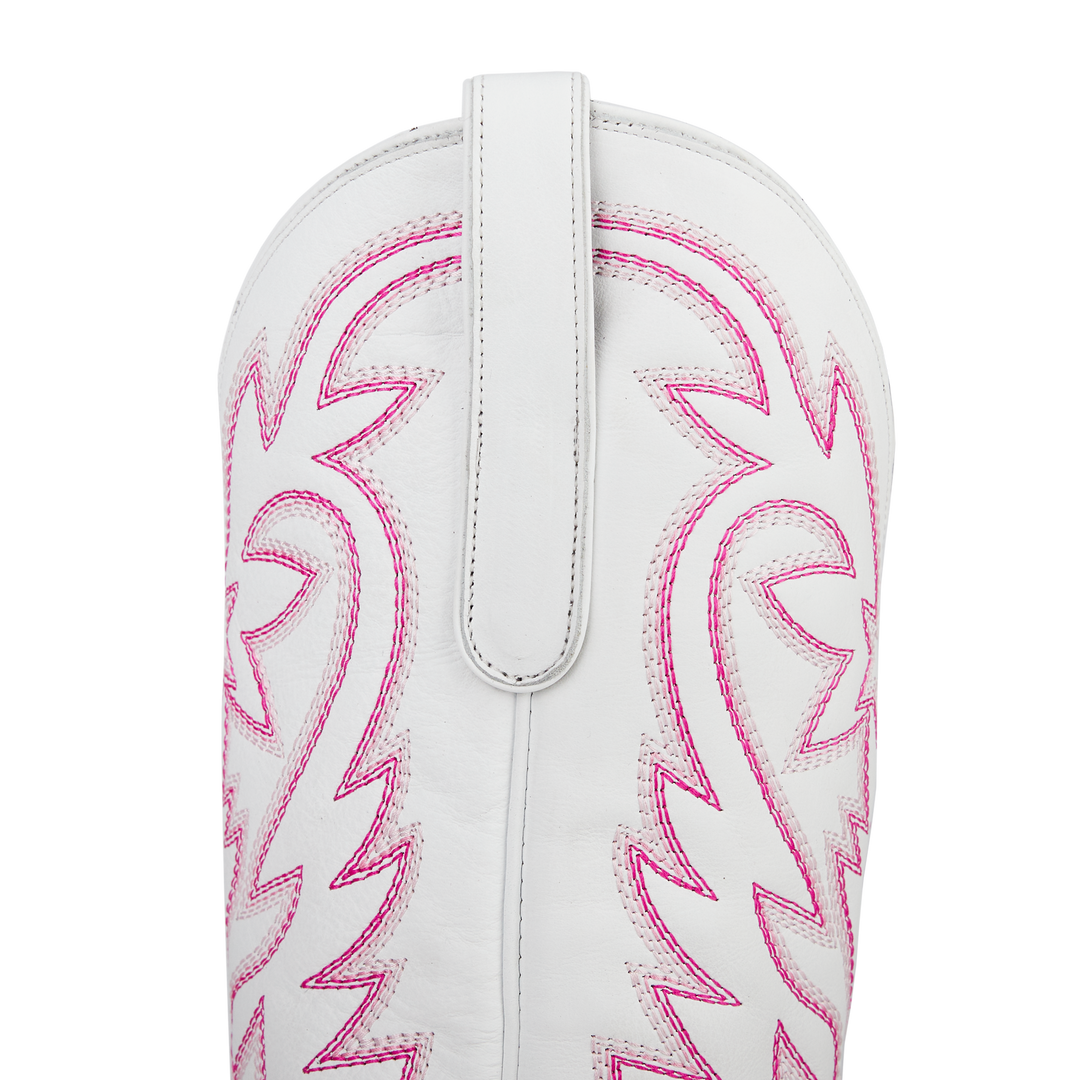 Smokeshow Boot - Matte White and Neon Pink