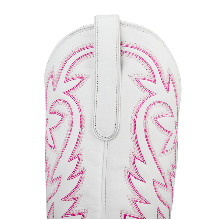Smokeshow Boot - Matte White and Neon Pink