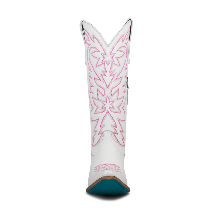 Smokeshow Boot - Matte White and Neon Pink