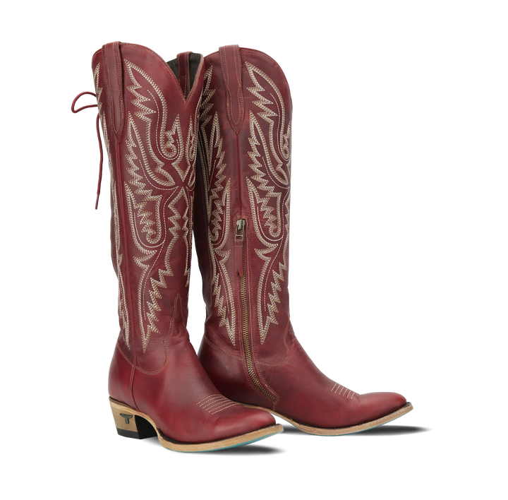 Monica Knee High Corset - Smoldering Ruby