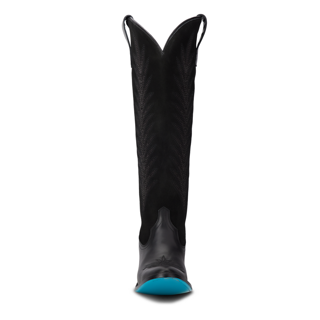 Jentry Knee High Boot - Jet Black & Soft Black Suede