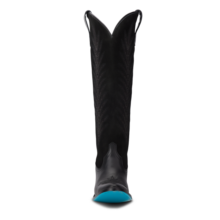 Jentry Knee High Boot - Jet Black & Soft Black Suede