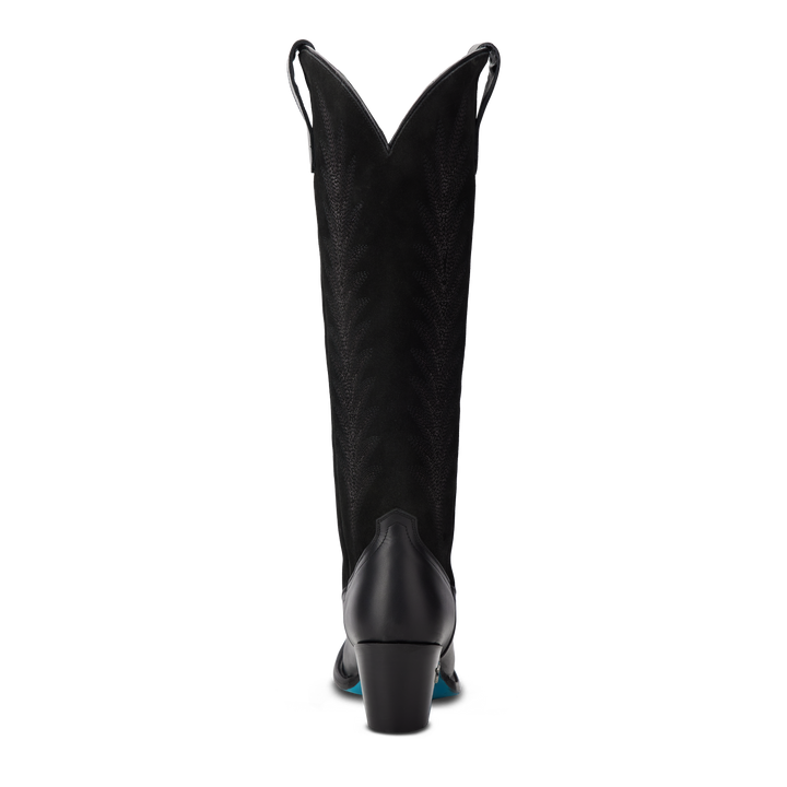 Jentry Knee High Boot - Jet Black & Soft Black Suede