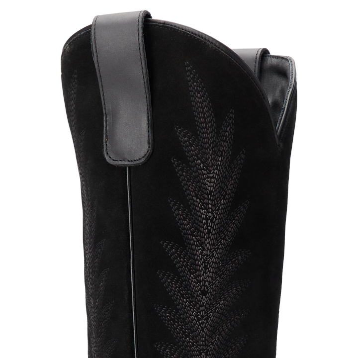 Jentry Knee High Boot - Jet Black & Soft Black Suede