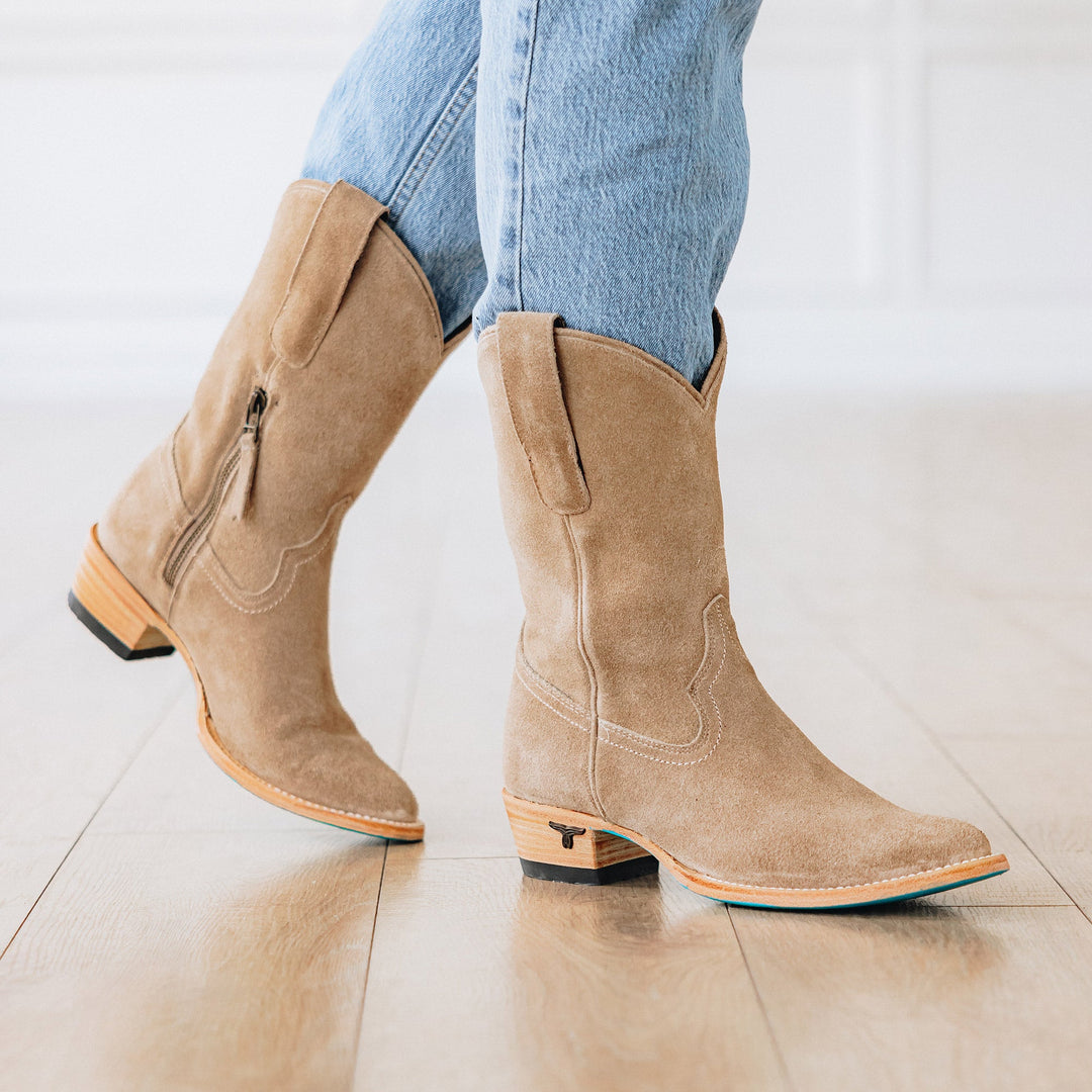 Plain Jane Midi - Latte Suede
