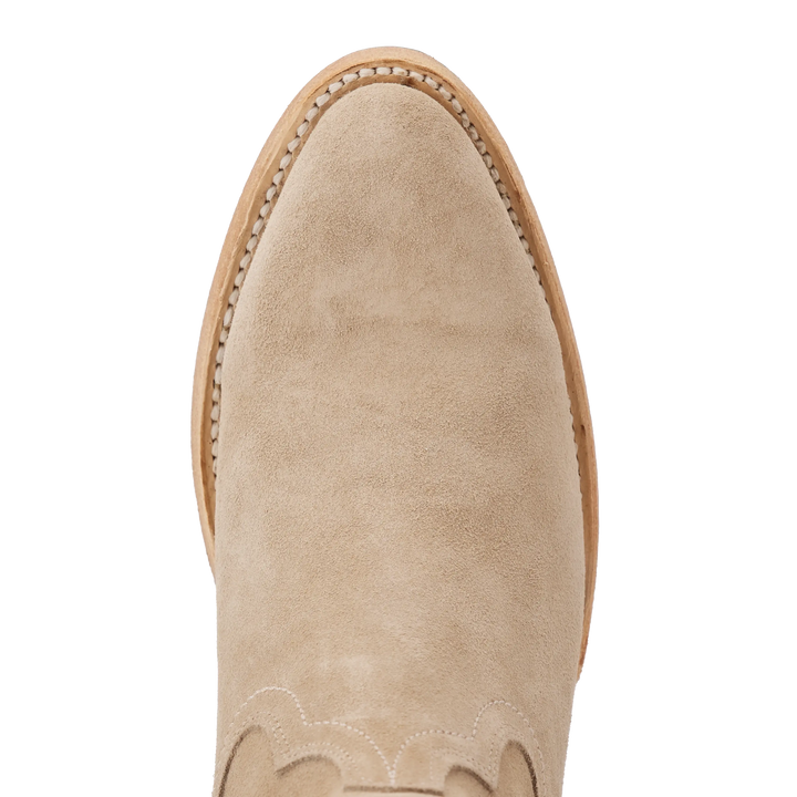 Plain Jane Bootie - Latte Suede