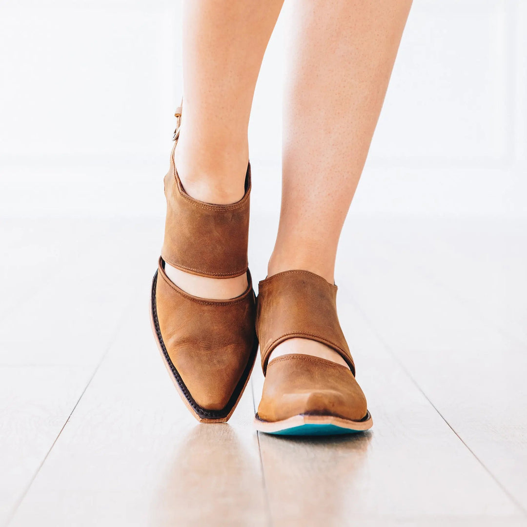 Plain Jane Slingback Mule - Burnt Caramel