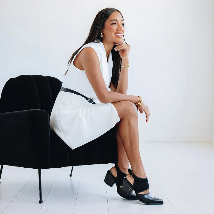 Plain Jane Slingback Mule - Soft Black Suede
