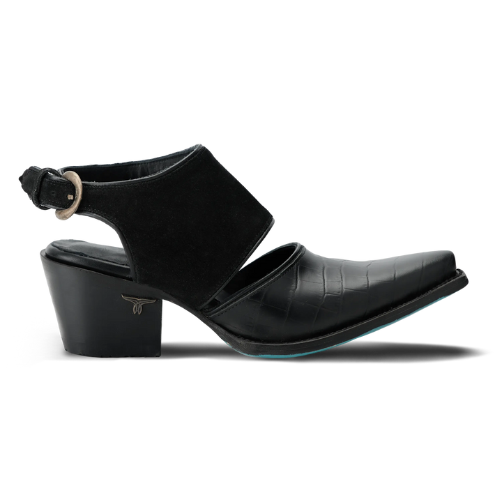 Plain Jane Slingback Mule - Soft Black Suede