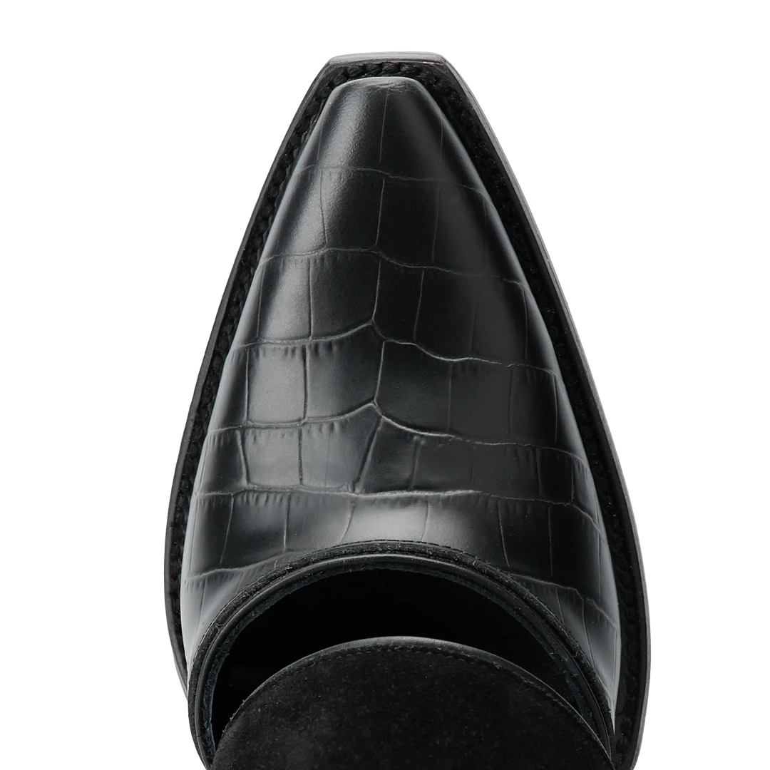 Plain Jane Slingback Mule - Soft Black Suede