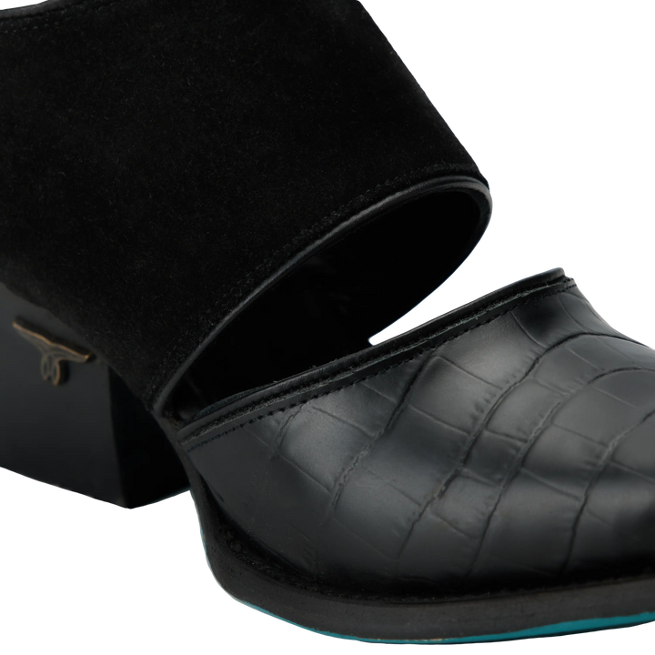 Plain Jane Slingback Mule - Soft Black Suede