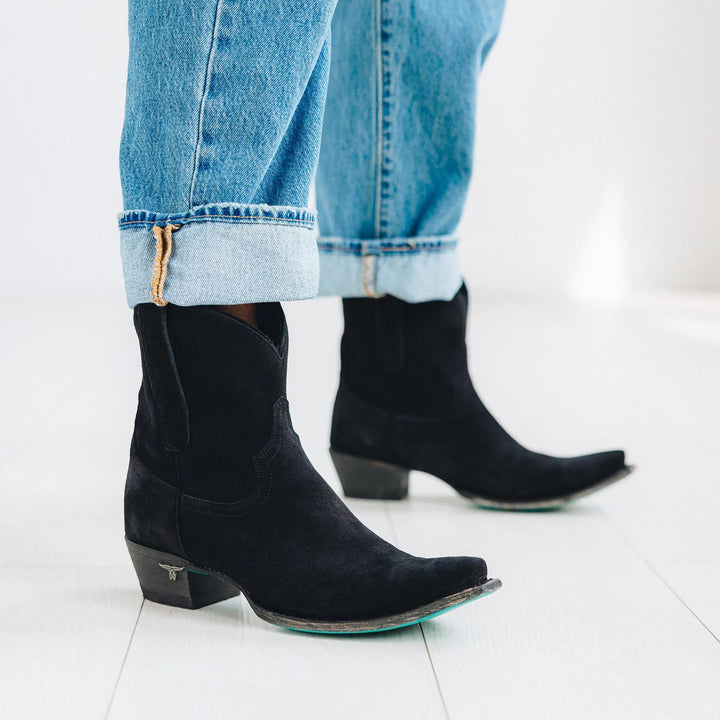 Emma Jane Bootie - Soft Black Suede