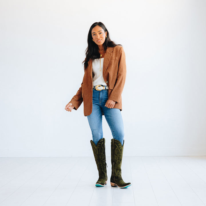 Sandaga Knee High - Olive Suede