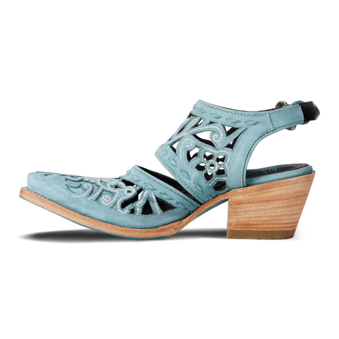 Robin Cut Out Slingback Mule - Powder Blue