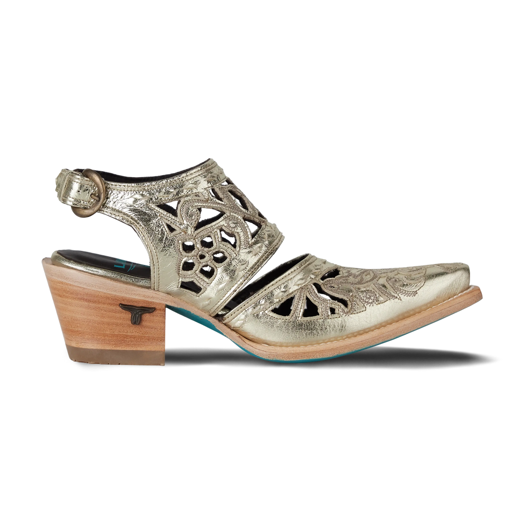 Robin Cut Out Slingback Mule - Champagne Metallic