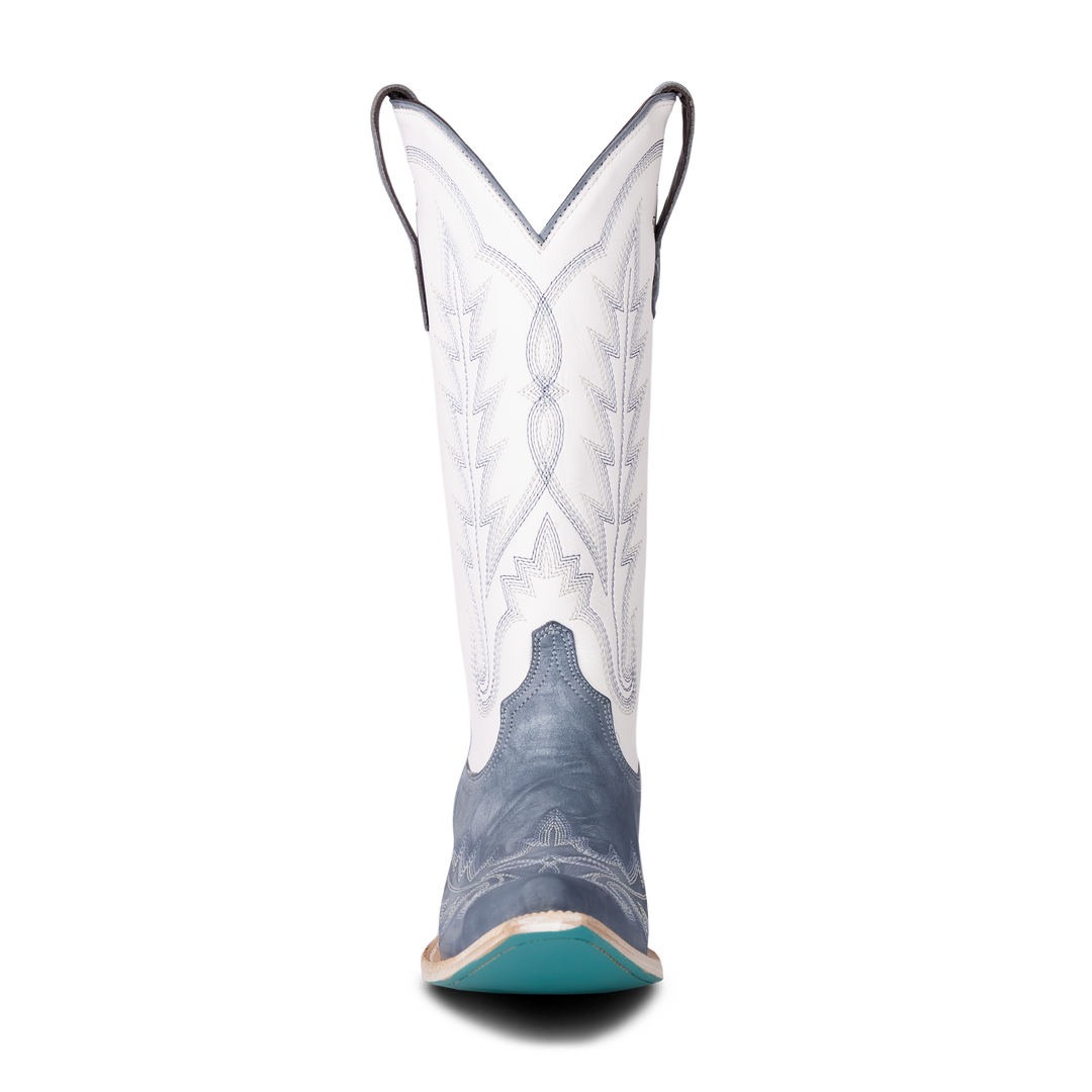 Lexington Boot - Washed Denim/Matte White