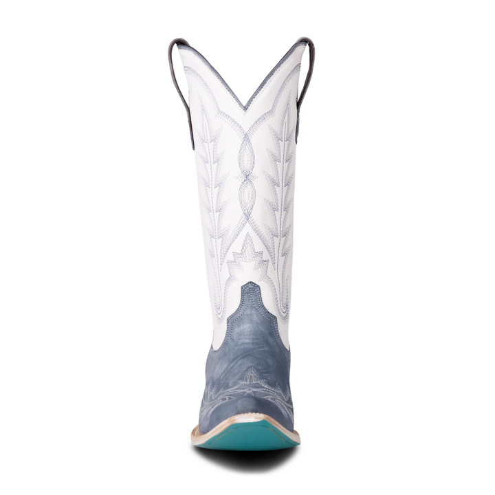 Lexington Boot - Washed Denim/Matte White