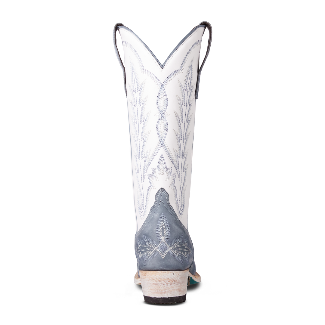 Lexington Boot - Washed Denim/Matte White