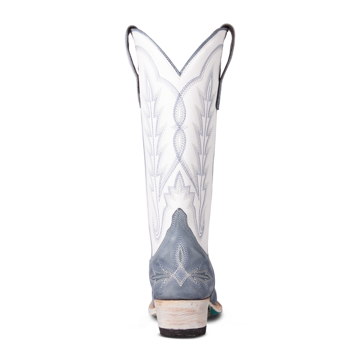 Lexington Boot - Washed Denim/Matte White