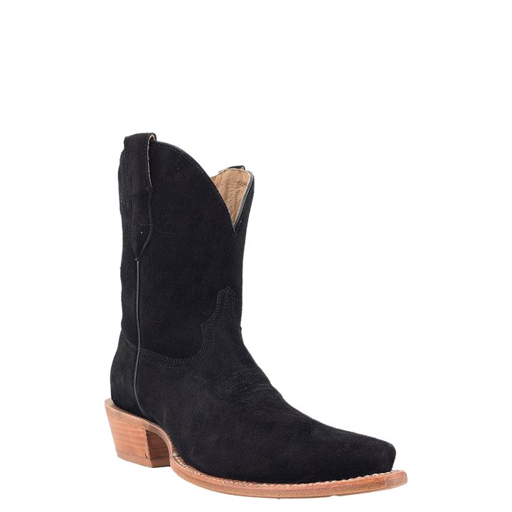 R. Watson Womens Black Roughout Ankle Boots